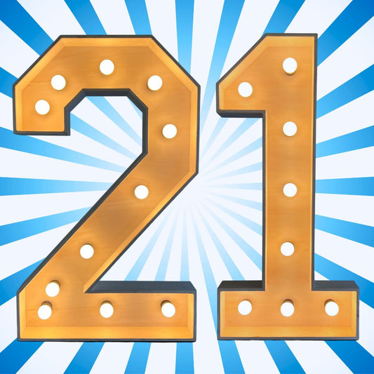 Lichtletters '21' (Verhuur / 100CM hoog)