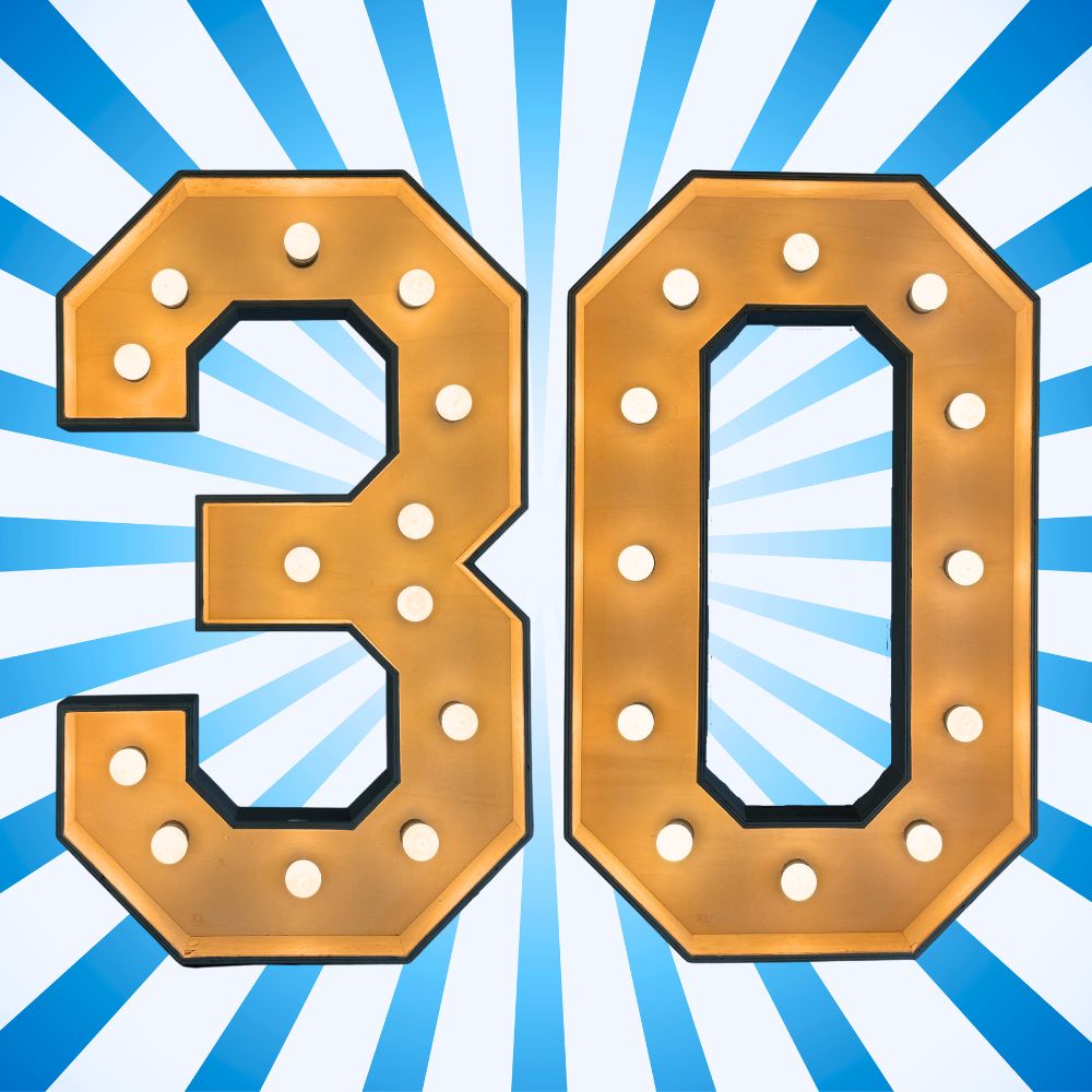 Lichtletters '30' (Verhuur / 100CM hoog)