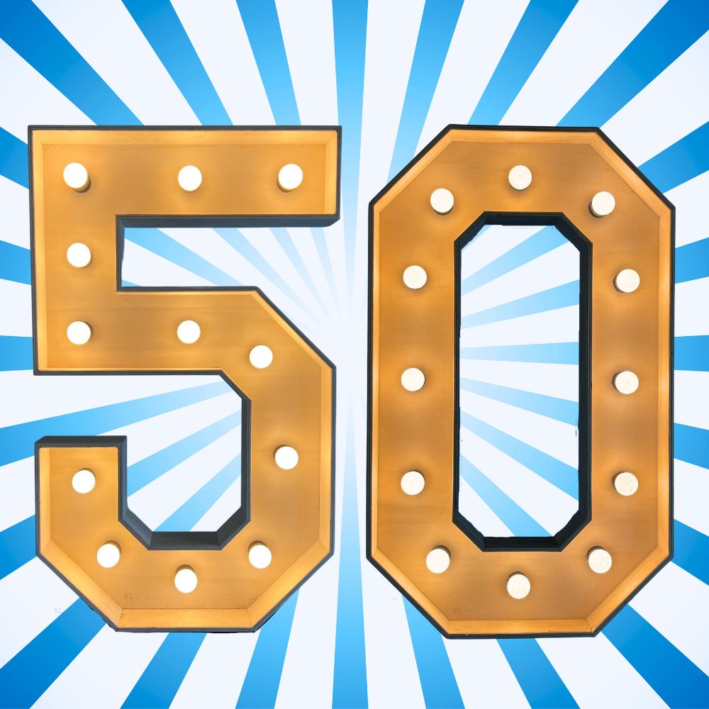 Lichtletters '50' (Verhuur / 100CM hoog)