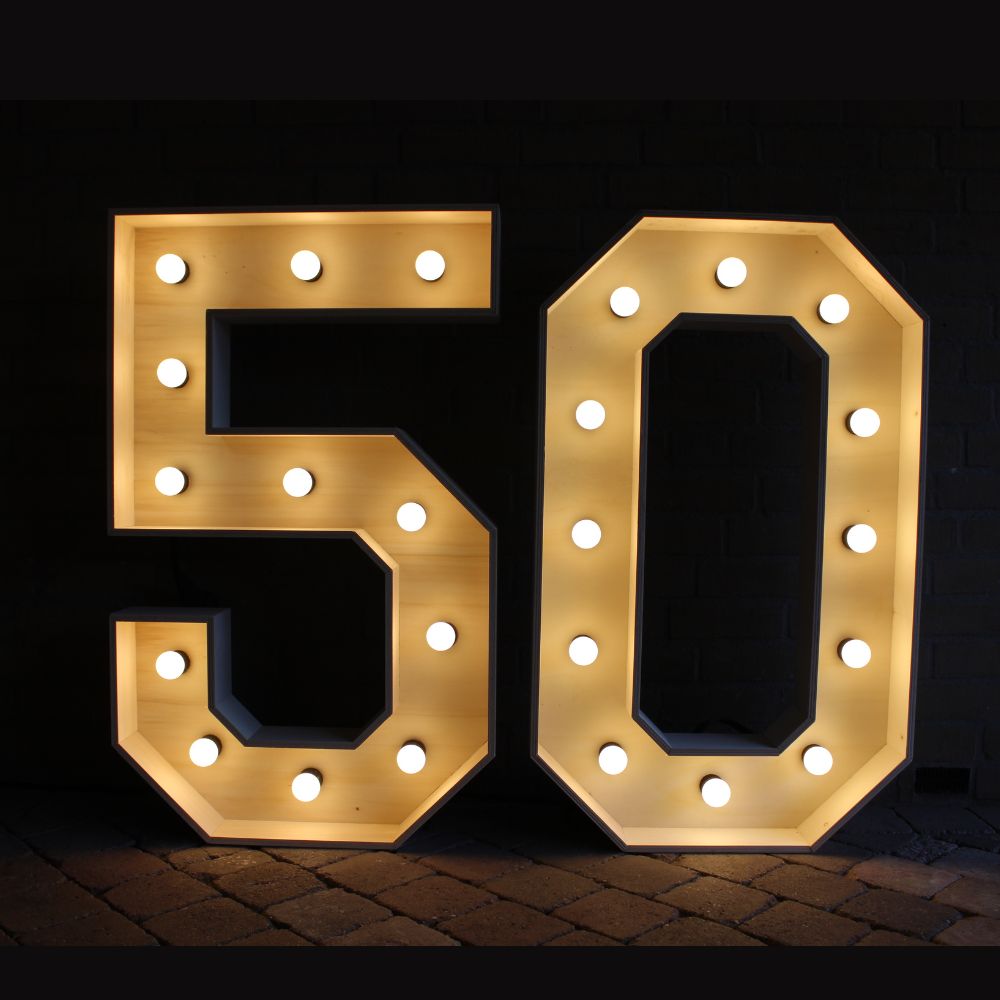 Lichtletters '50' (Verhuur / 100CM hoog)