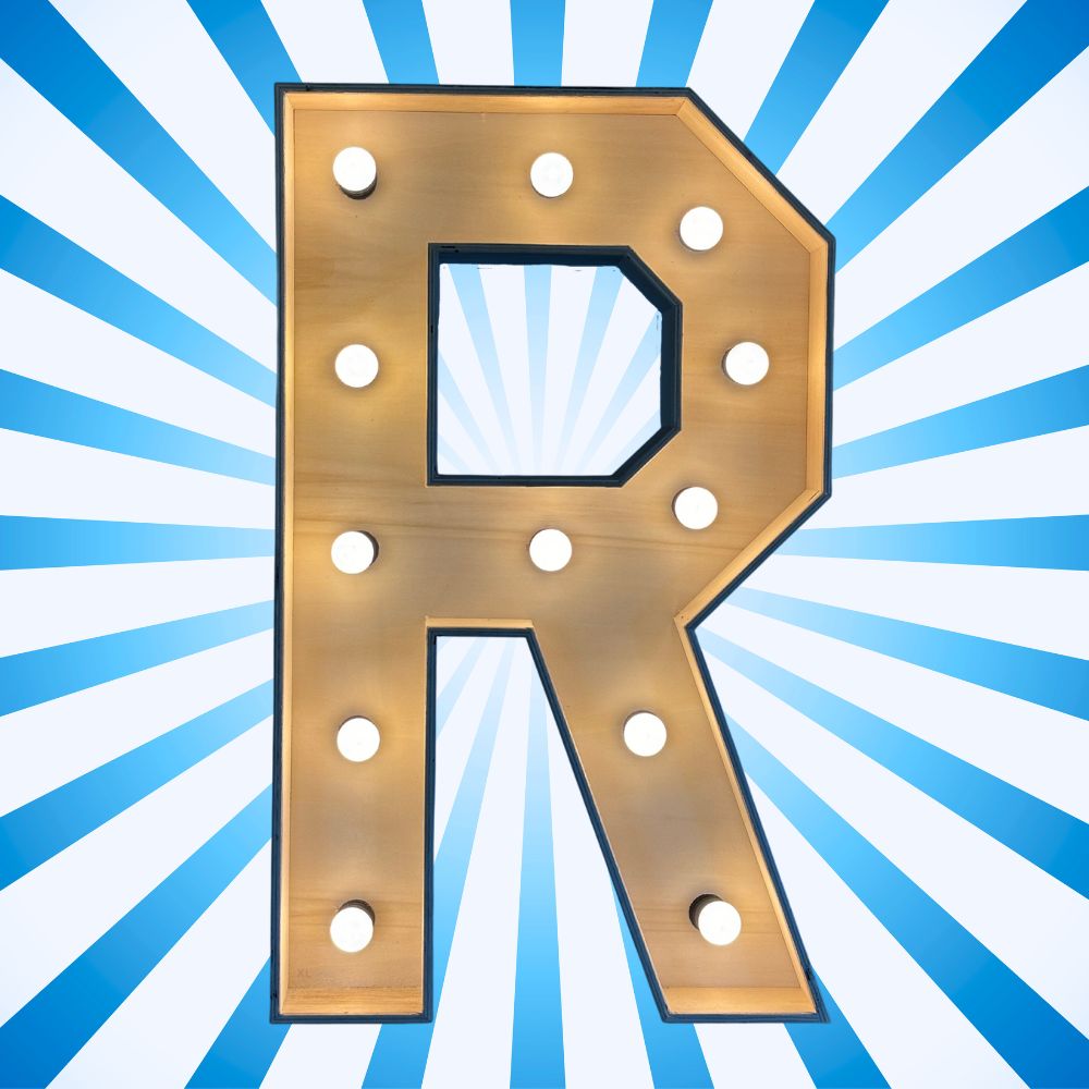 Lichtletter R (Verhuur / 100CM hoog)