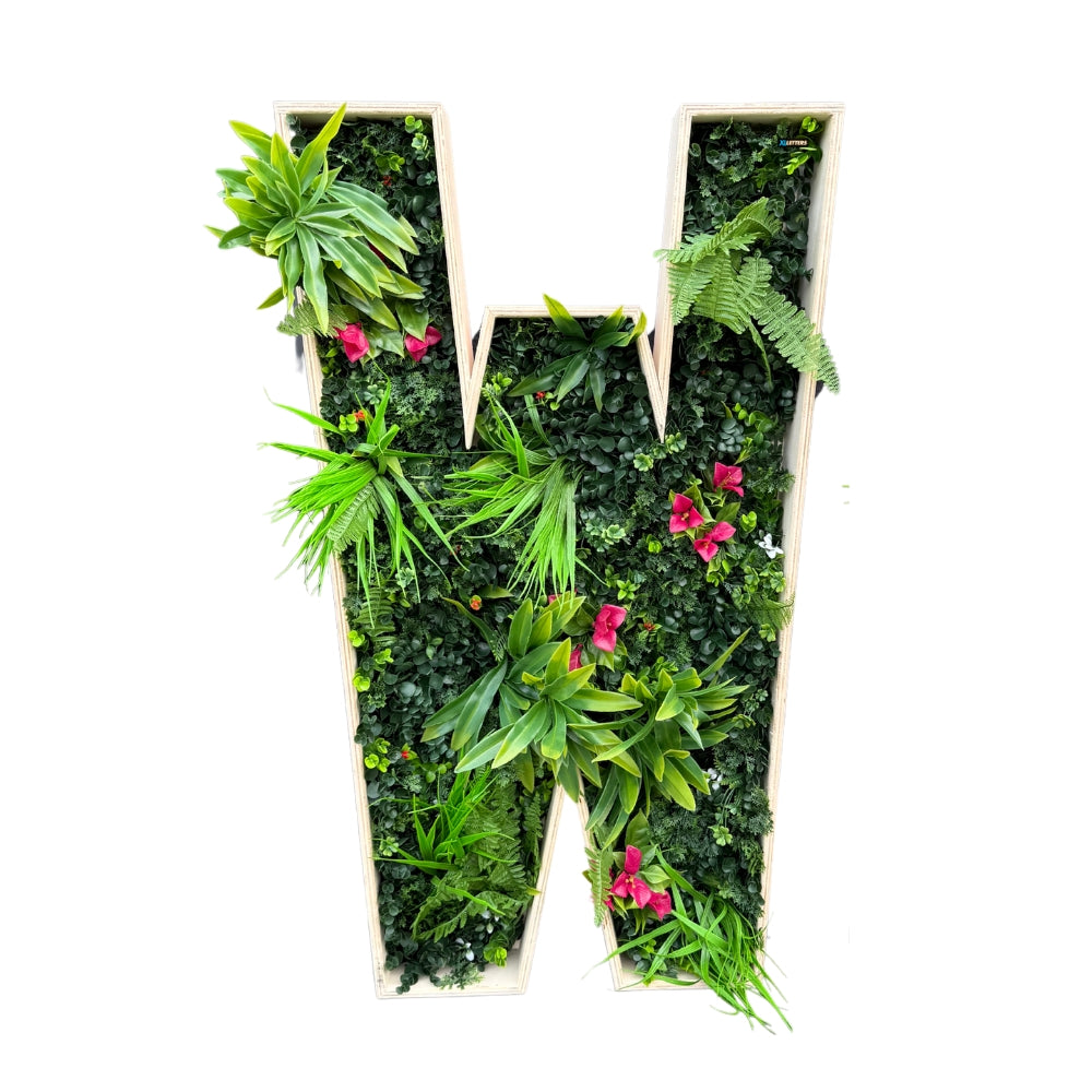 Letters met planten 'WELKOM' (Verhuur / 100CM hoog)