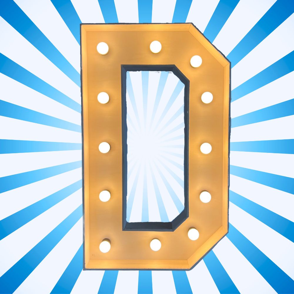 Lichtletter D (Verhuur / 100CM hoog)