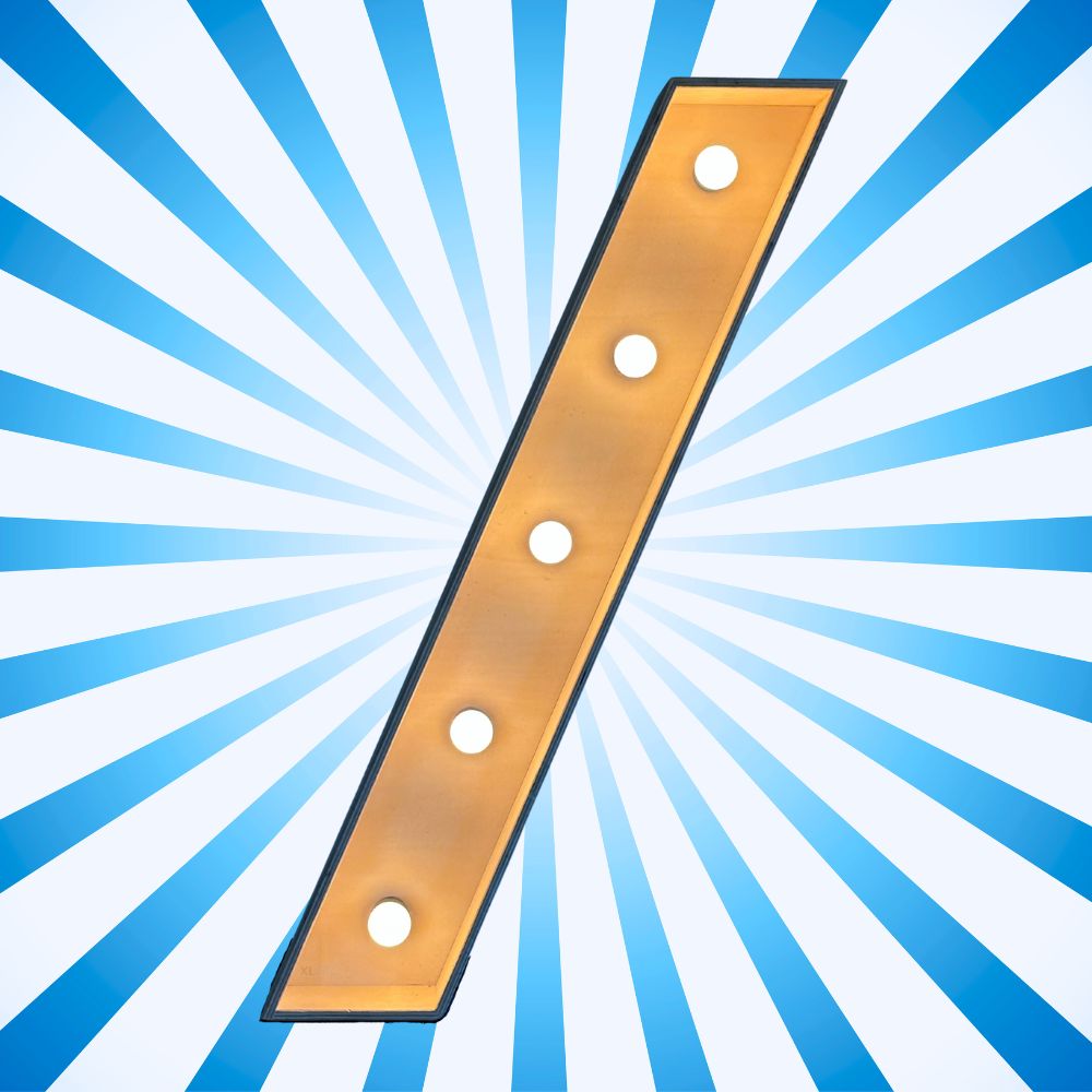 Lichtletter Slash (Verhuur / 100CM hoog)