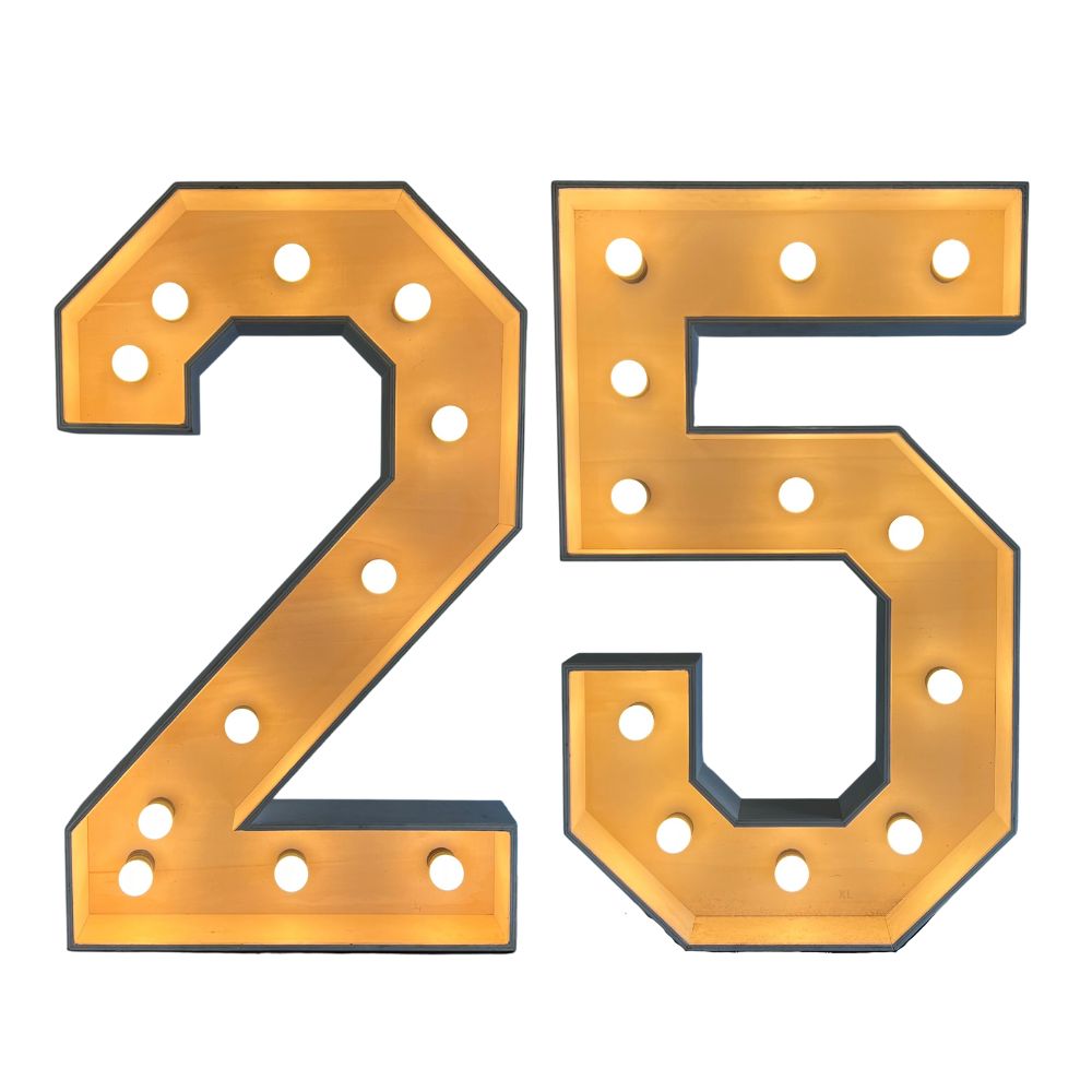 Lichtletters '25' (Verhuur / 100CM hoog)