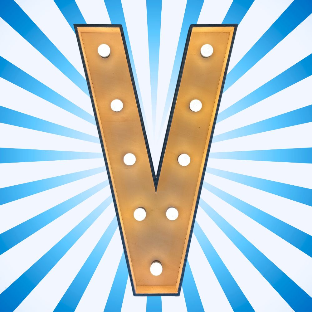 Lichtletter V (Verhuur / 100CM hoog)