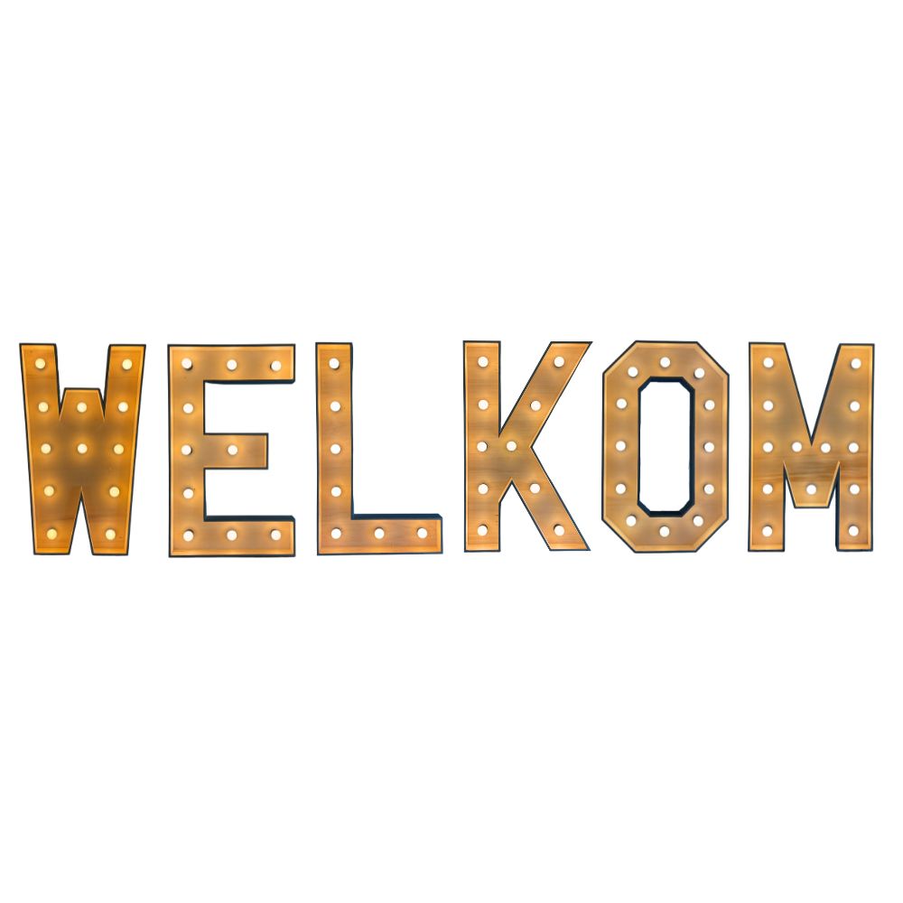 Lichtletters 'WELKOM' (Verhuur / 100CM hoog)