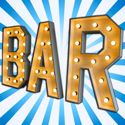 Lichtletters 'BAR' (Verhuur / 100CM hoog)